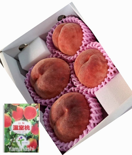 "Yumomoka"- Premium Grade | House Grown Peach | Yamanashi Prefecture | 4 Pcs