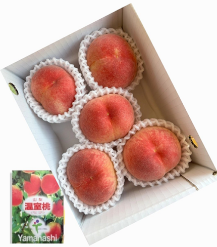"Yumomoka"- Premium Grade | House Grown Peach | Yamanashi Prefecture | 5 Pcs